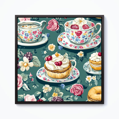 Vintage Tea Party  Framed Canvas