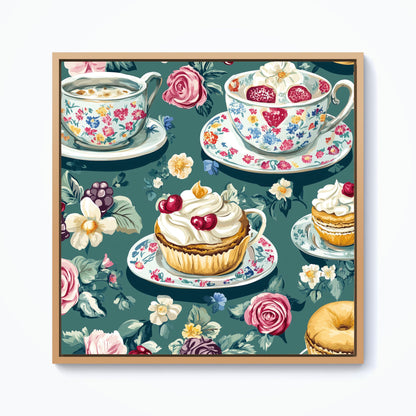 Vintage Tea Party  Framed Canvas
