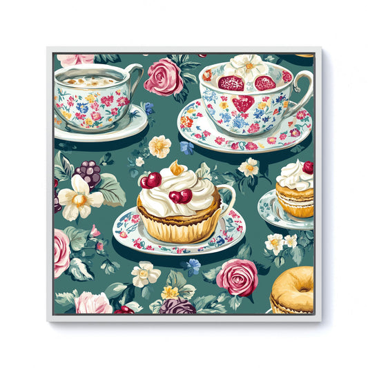 Vintage Tea Party  Framed Canvas