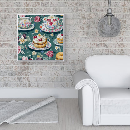 Vintage Tea Party  Framed Canvas