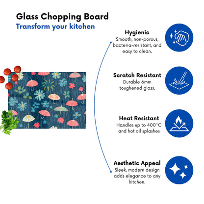 Umbrellas In Spring Chopping Board