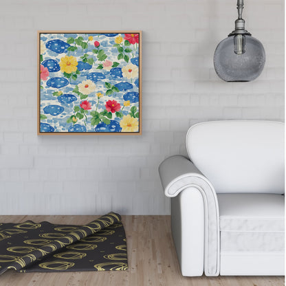 Puddles And Rain Design Framed Canvas