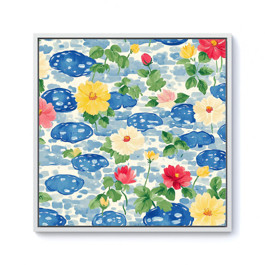 Puddles And Rain Design Framed Canvas