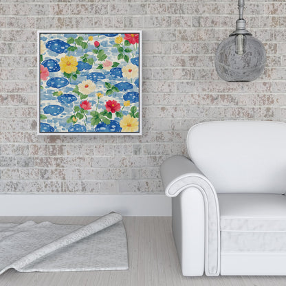 Puddles And Rain Design Framed Canvas