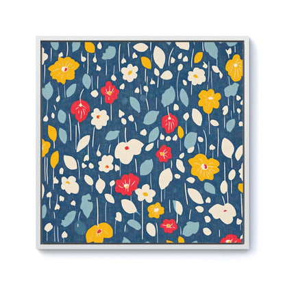 Falling Flowers In The Rain Framed Canvas