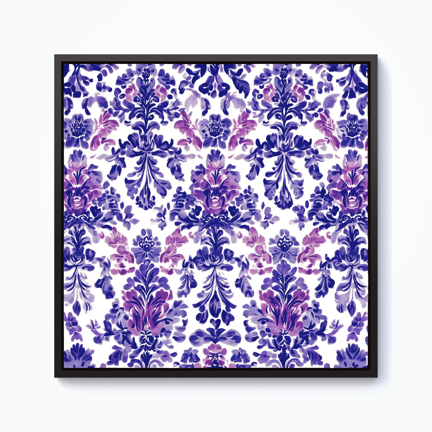 Vintage Purple Pattern Framed Canvas