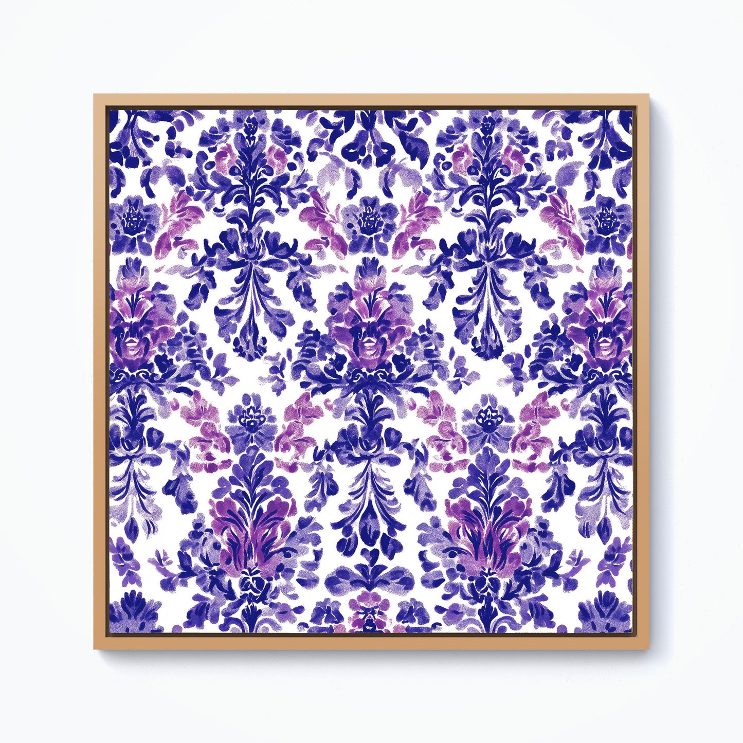 Vintage Purple Pattern Framed Canvas