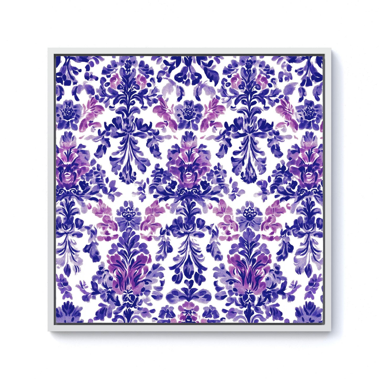 Vintage Purple Pattern Framed Canvas