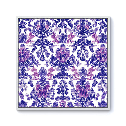 Vintage Purple Pattern Framed Canvas