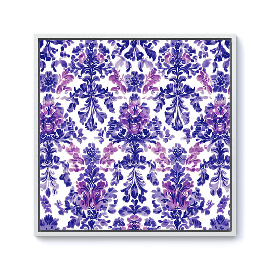 Vintage Purple Pattern Framed Canvas