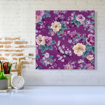 Purple Textured Flowers Canvas