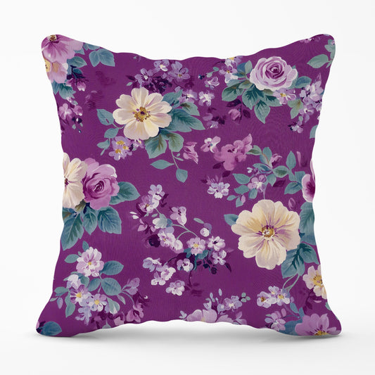 Purple Textured Flowers Cushions