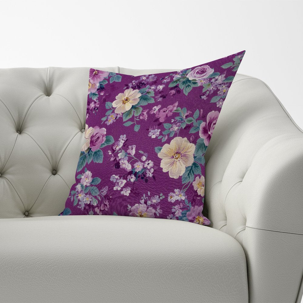 Purple Textured Flowers Cushions