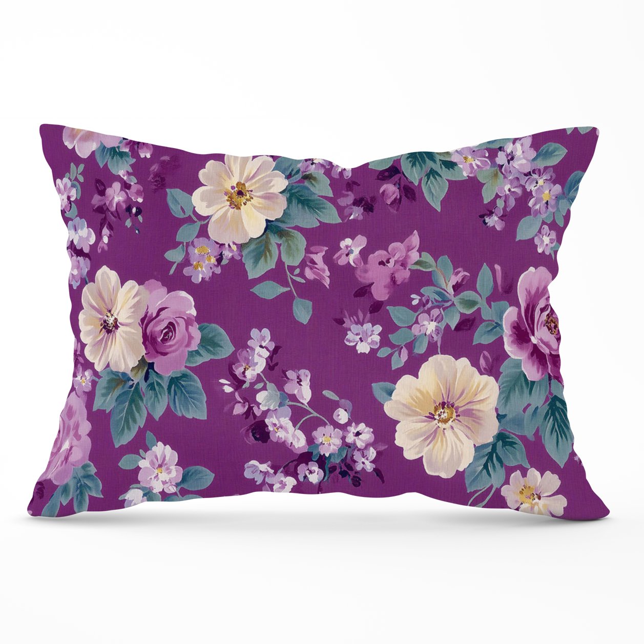 Purple Textured Flowers Cushions