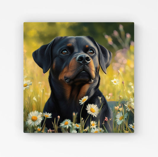 Rottweiler In A Summer Meadow Canvas