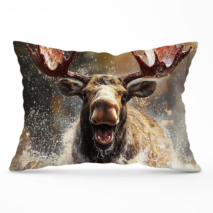 Splashart Moose Enjoying A Swim Cushions