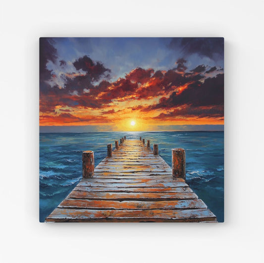 Sunset Over A Carribean Sea Canvas