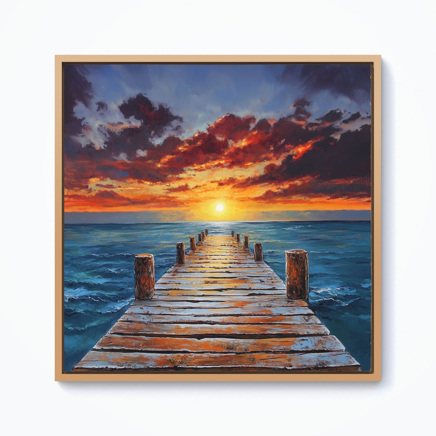 Sunset Over A Carribean Sea Framed Canvas