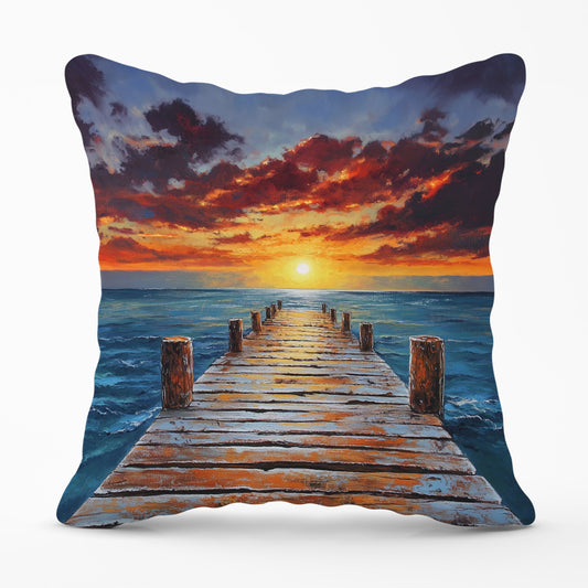 Sunset Over A Carribean Sea Cushions