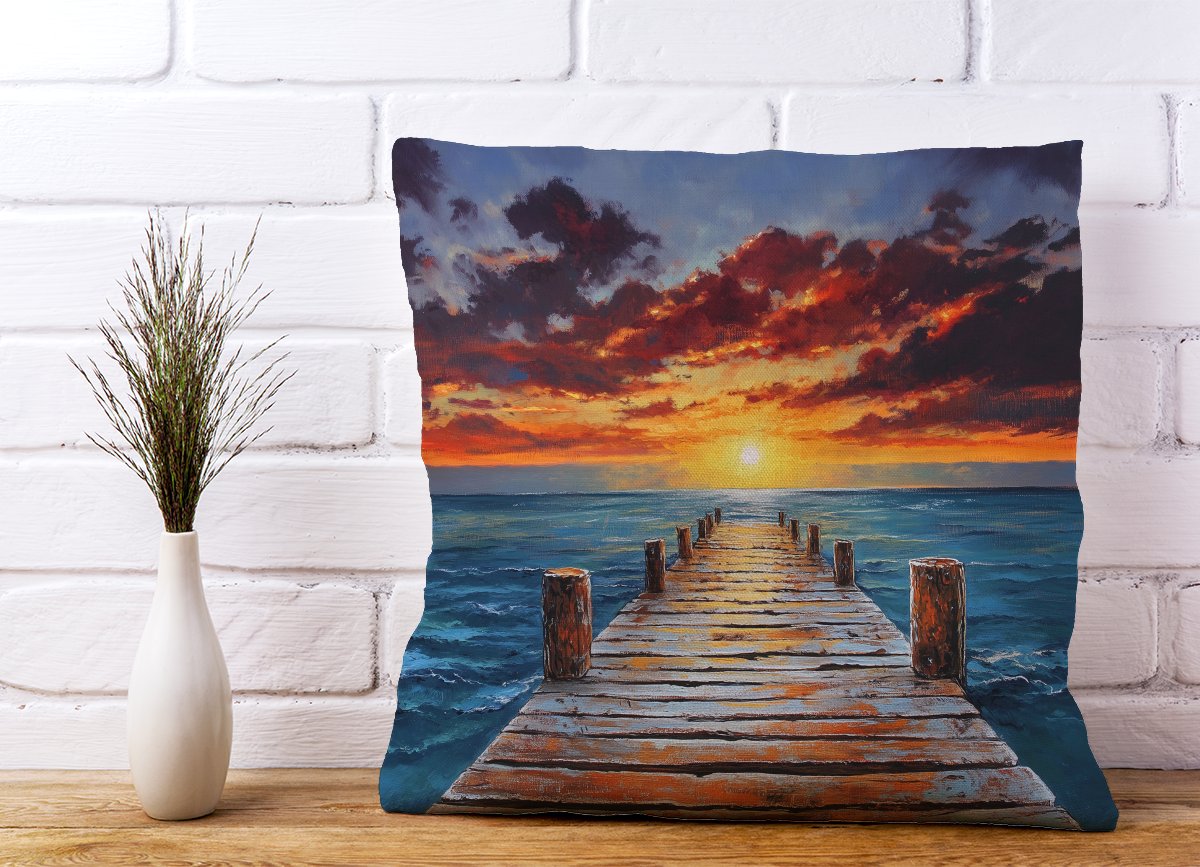 Sunset Over A Carribean Sea Cushions