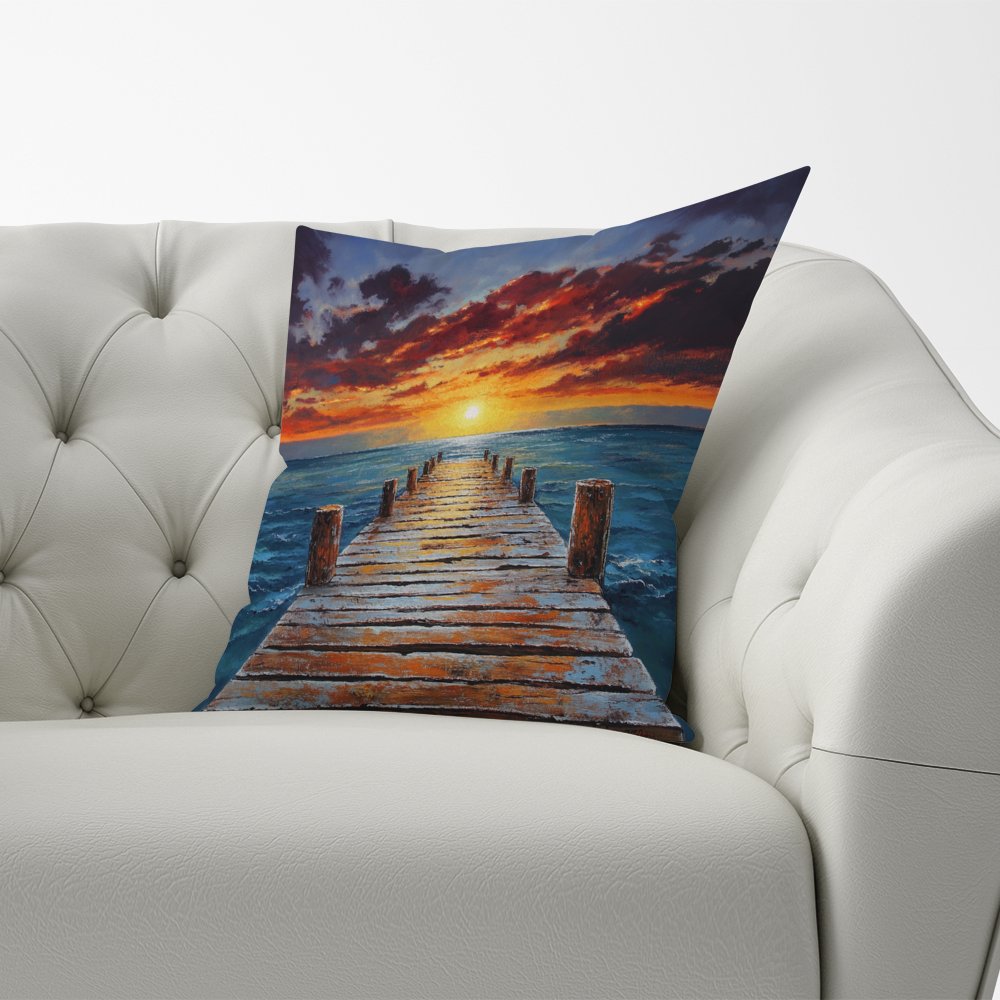Sunset Over A Carribean Sea Cushions