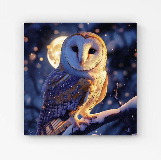 Barn Owl By The Light Of The Moon Canvas