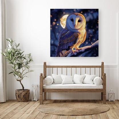 Barn Owl By The Light Of The Moon Canvas