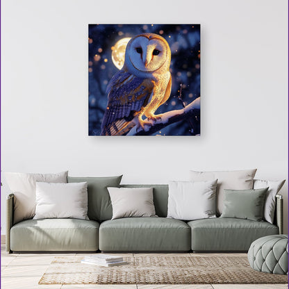 Barn Owl By The Light Of The Moon Canvas