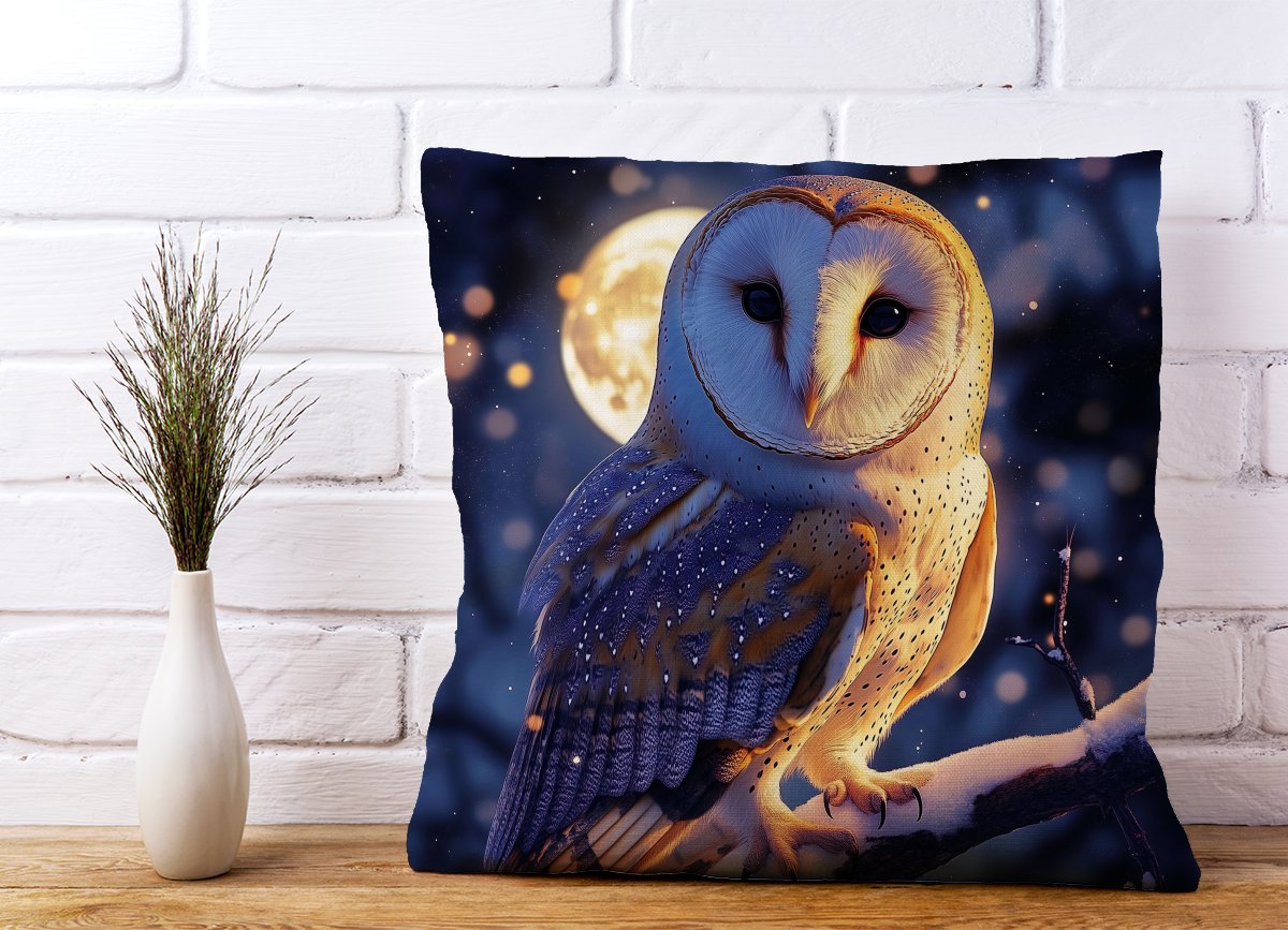 Barn Owl By The Light Of The Moon Cushions