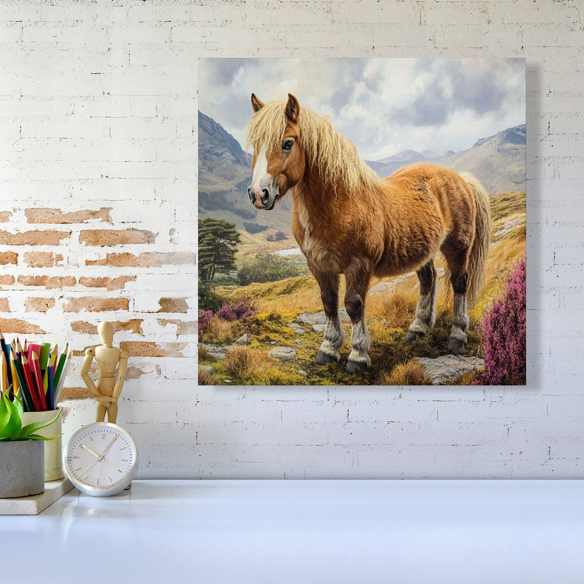 Eriskay Pony In The Highlands Canvas