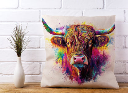 Super Splashart Highland Cow Cushions