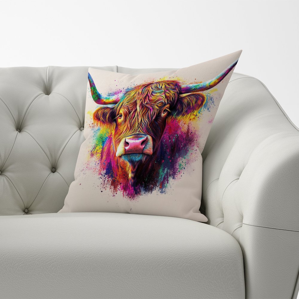 Super Splashart Highland Cow Cushions