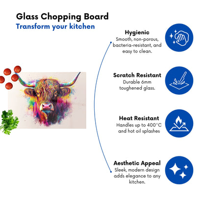 Super Splashart Highland Cow Chopping Board
