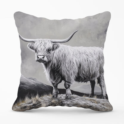Ice Silver Highland Cow Cushions