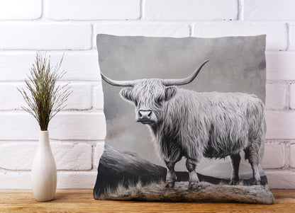 Ice Silver Highland Cow Cushions