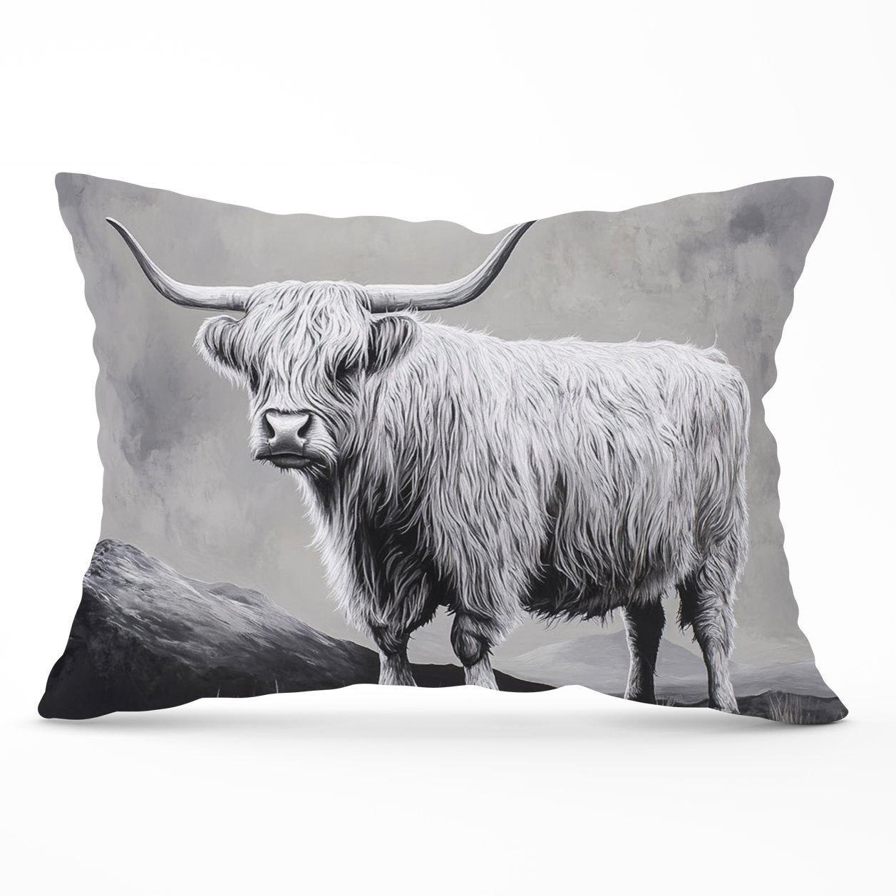 Ice Silver Highland Cow Cushions