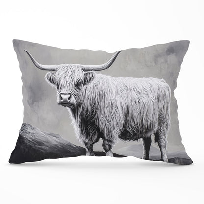 Ice Silver Highland Cow Cushions