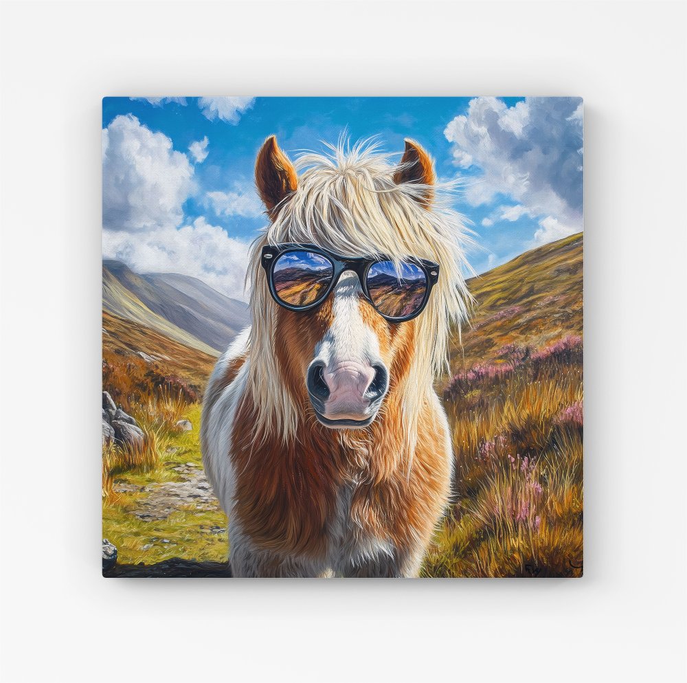 Shetland Pony Wearing Glasses Canvas