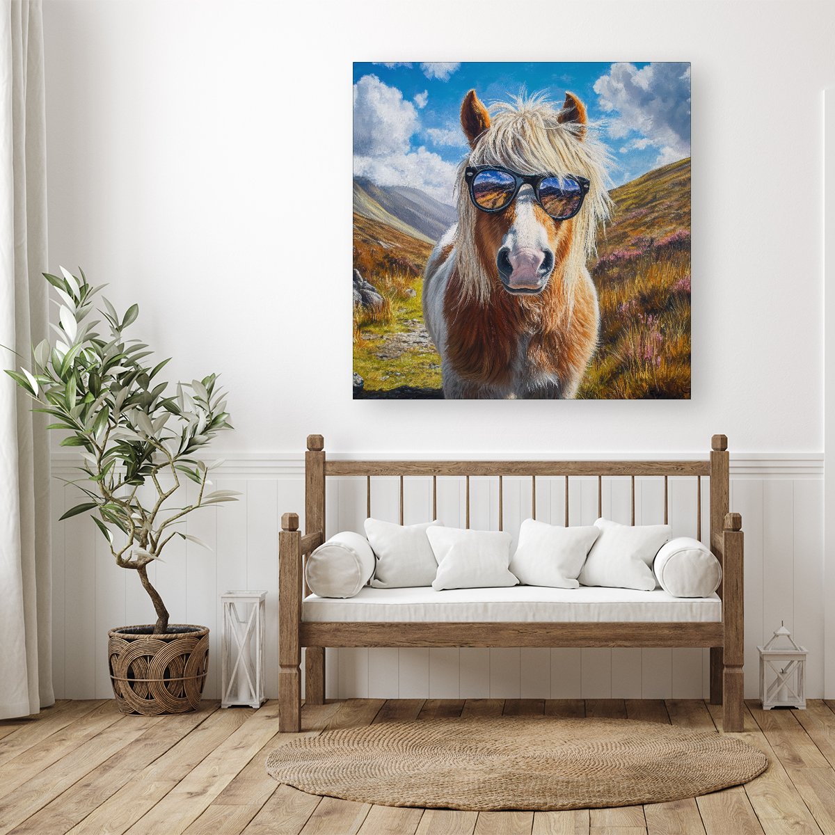 Shetland Pony Wearing Glasses Canvas