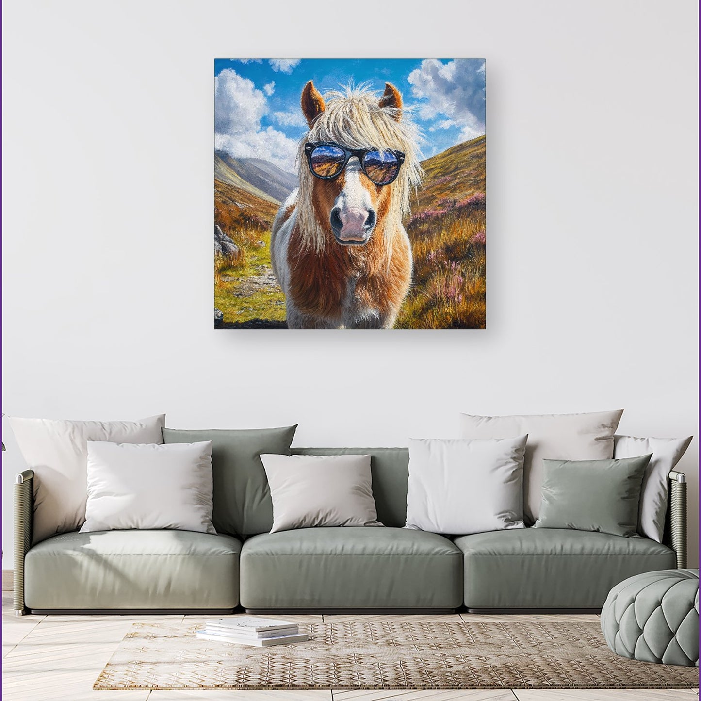 Shetland Pony Wearing Glasses Canvas