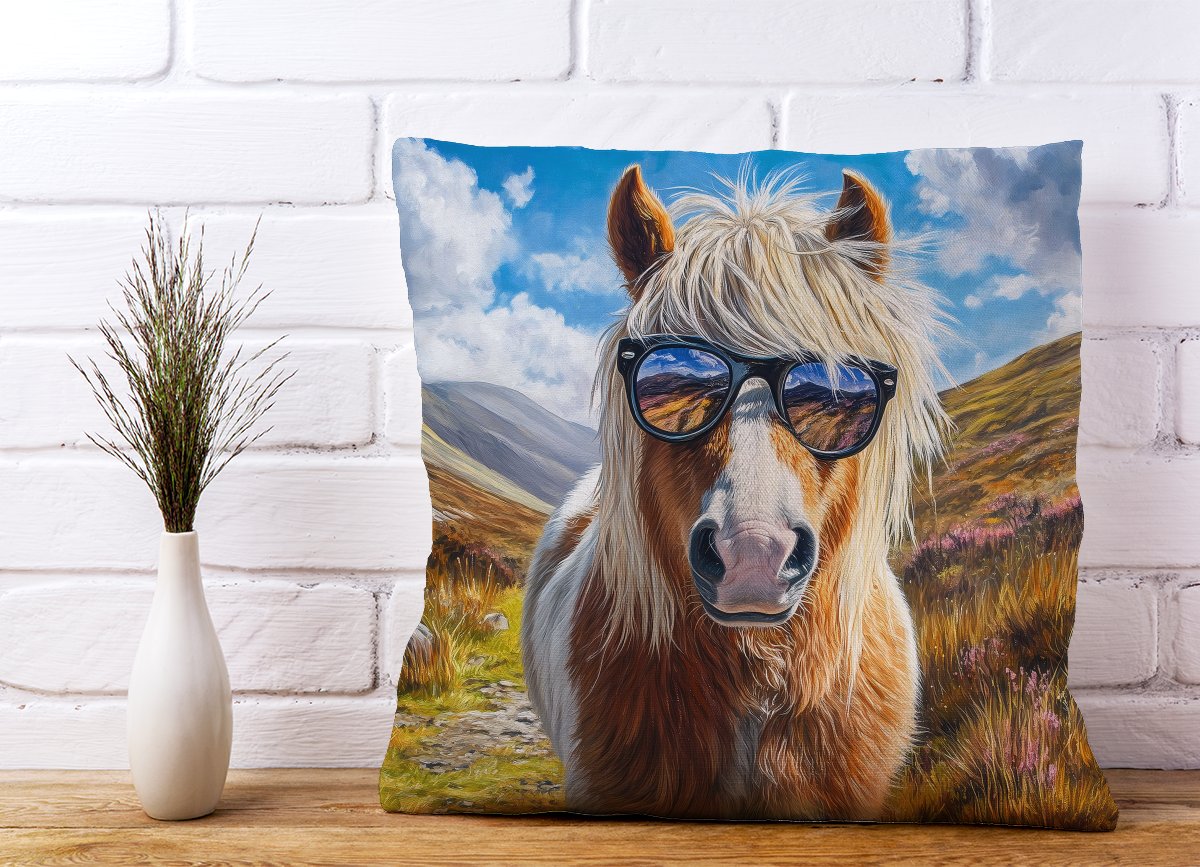 Shetland Pony Wearing Glasses Cushions