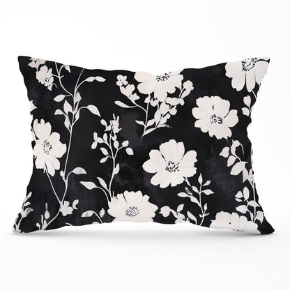 Black And White Floral Silhouette Cushions