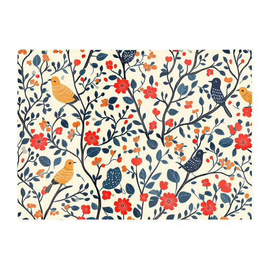Woodland Birds And Flowers In The Trees Chopping Board