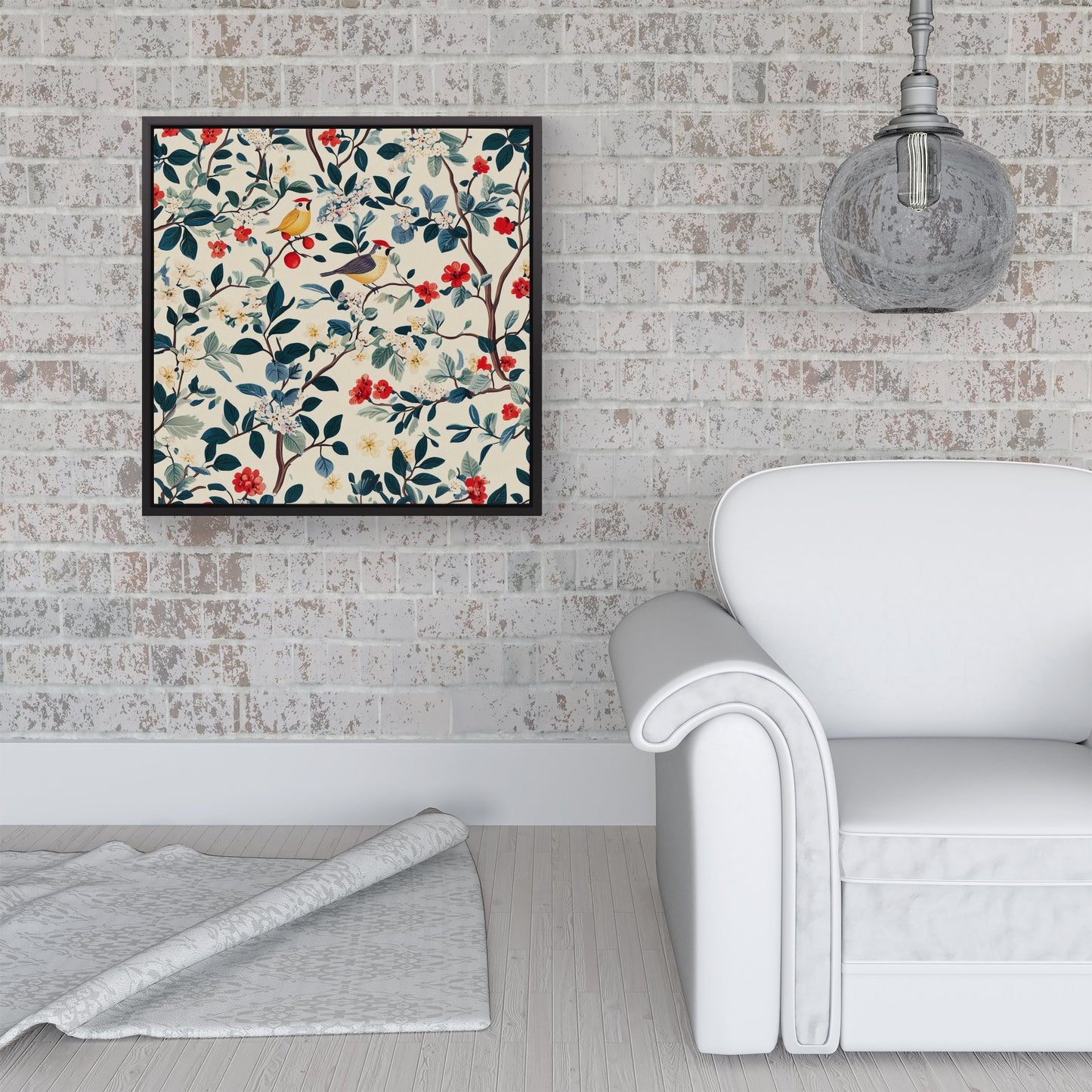 Chirping Away In The Trees Framed Canvas