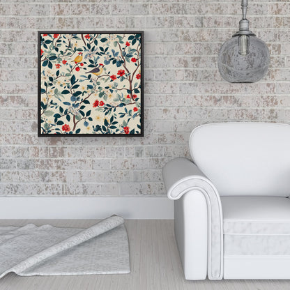 Chirping Away In The Trees Framed Canvas