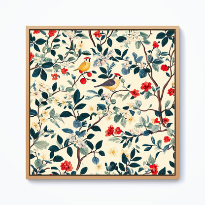Chirping Away In The Trees Framed Canvas