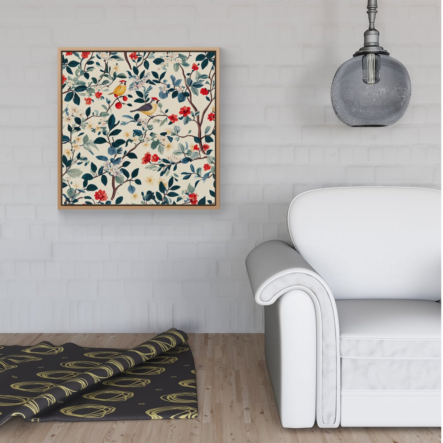 Chirping Away In The Trees Framed Canvas