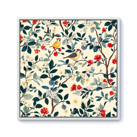 Chirping Away In The Trees Framed Canvas