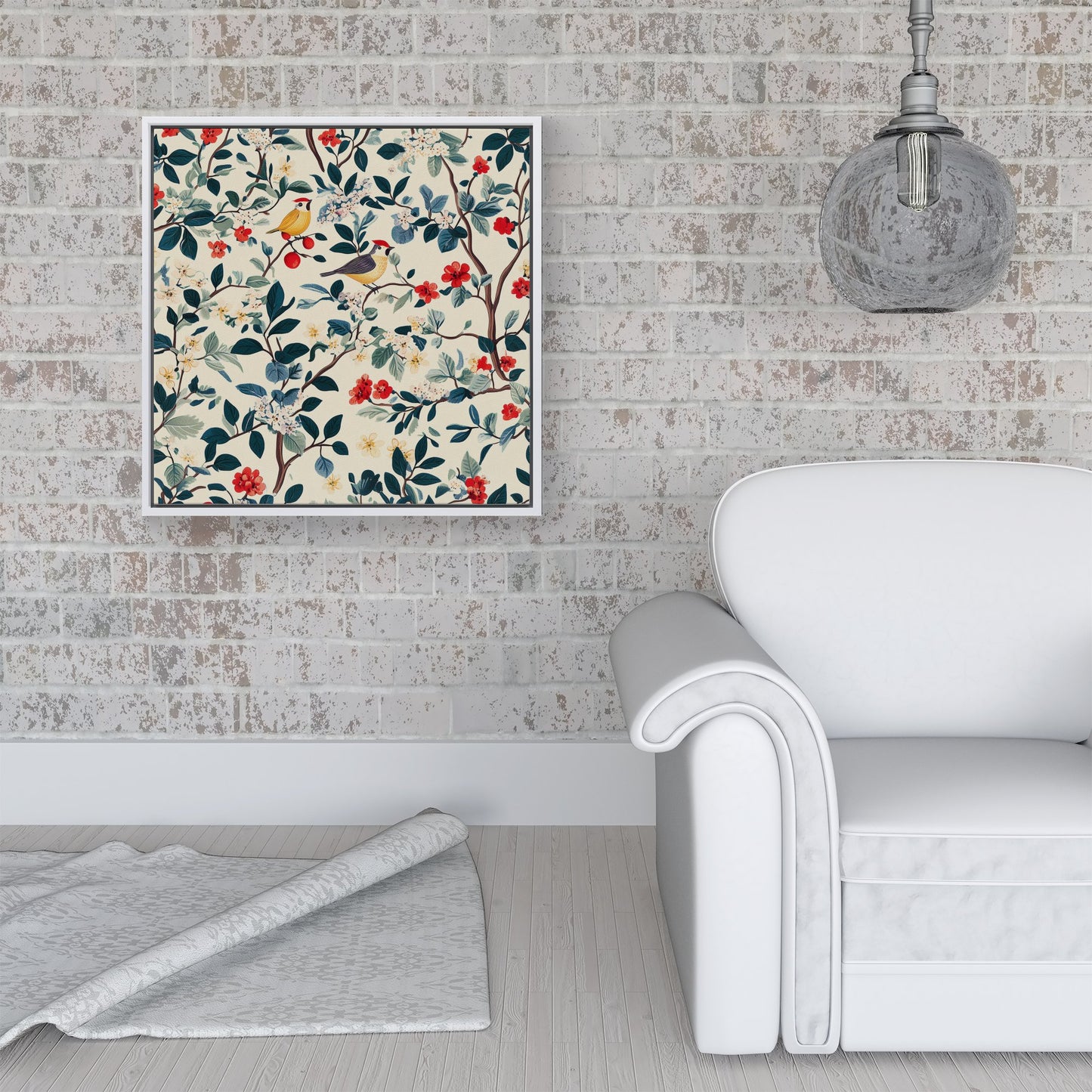 Chirping Away In The Trees Framed Canvas