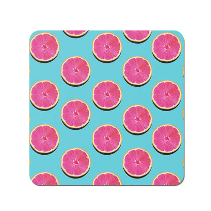 Fruity Pattern Of Pink Grapefruit Coasters